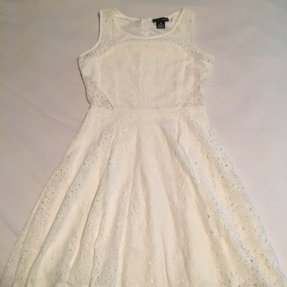 ONLY WORN 1 TIME! Aqua White Mini Dress